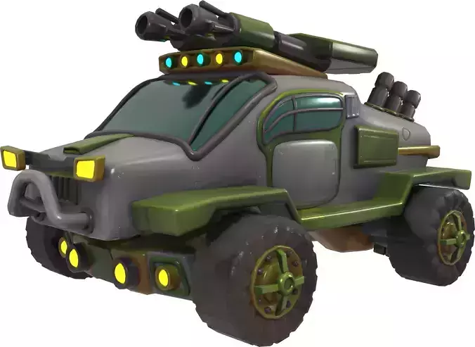 Scifi-Car Low-poly 3D model