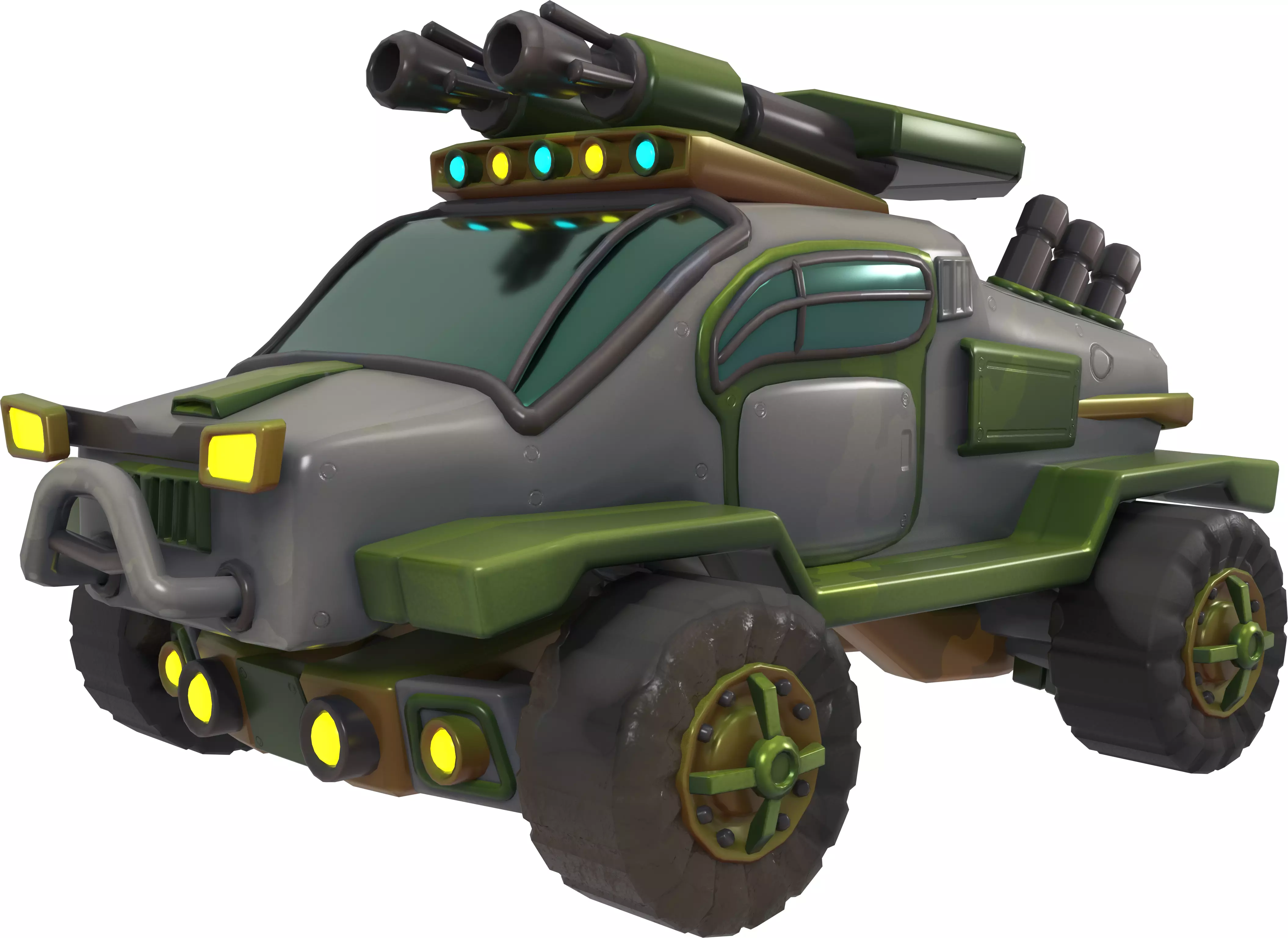 Scifi-Car Low-poly 3D model_0