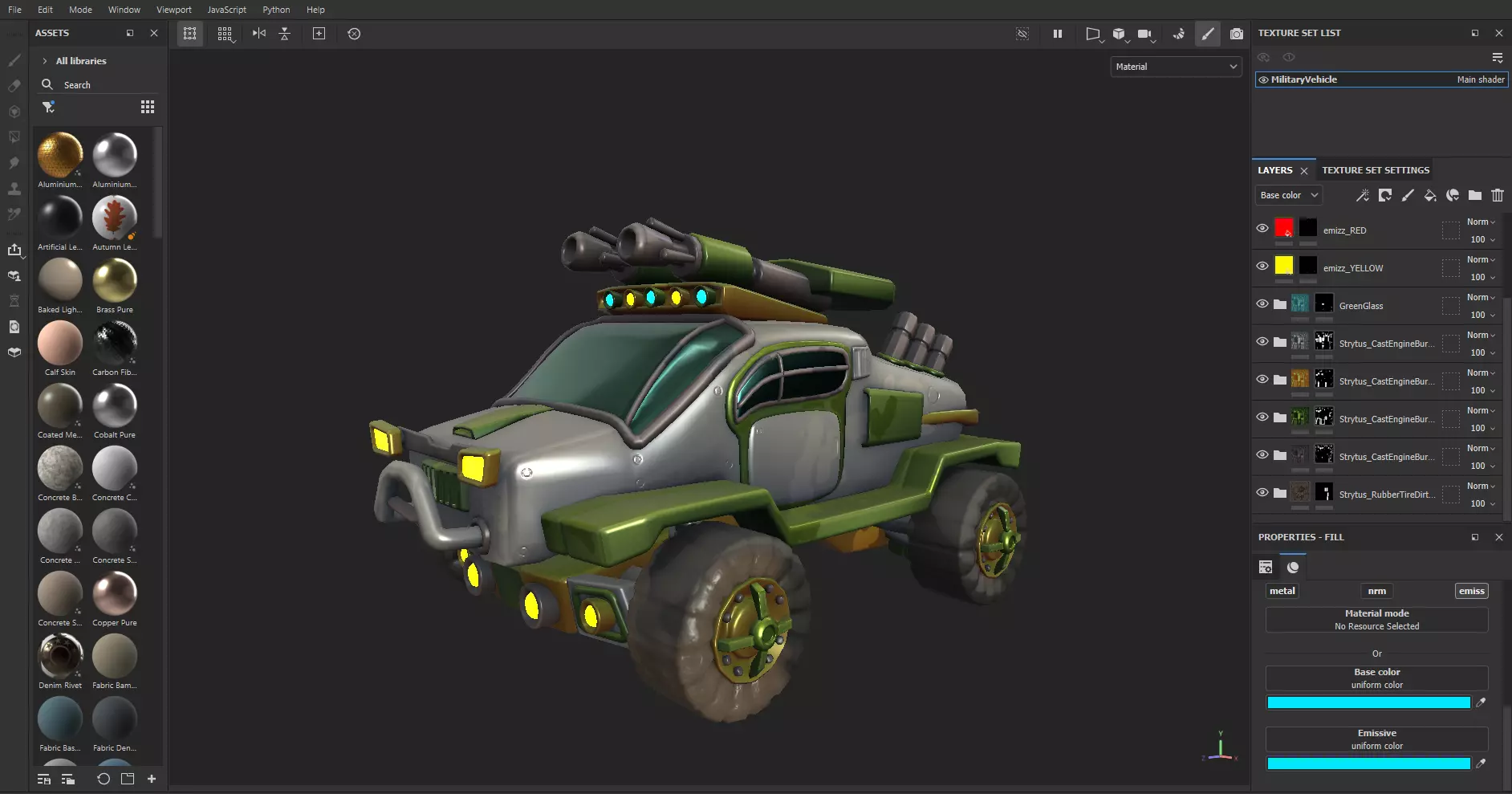 Scifi-Car Low-poly 3D model_4