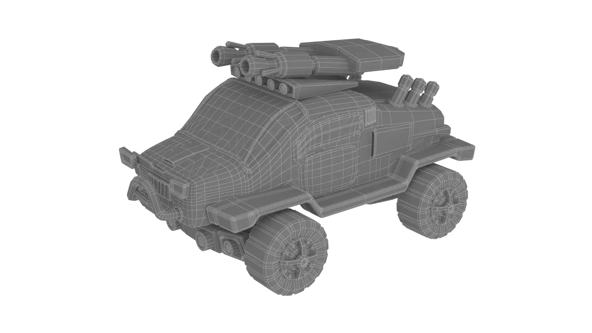Scifi-Car Low-poly 3D model_3