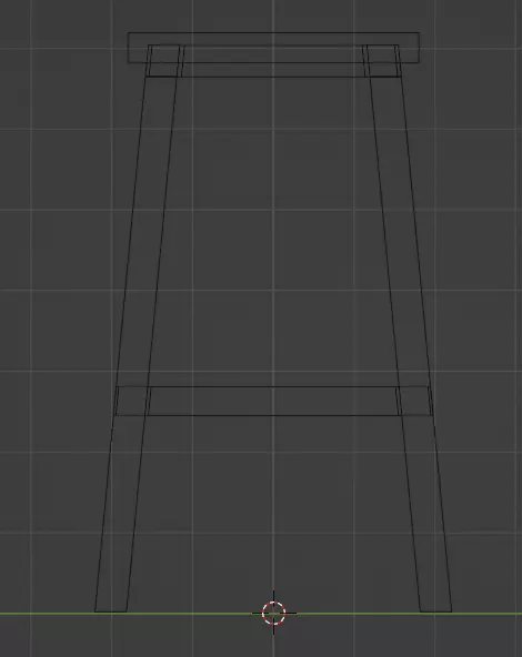 Wood stool Low-poly 3D model_4