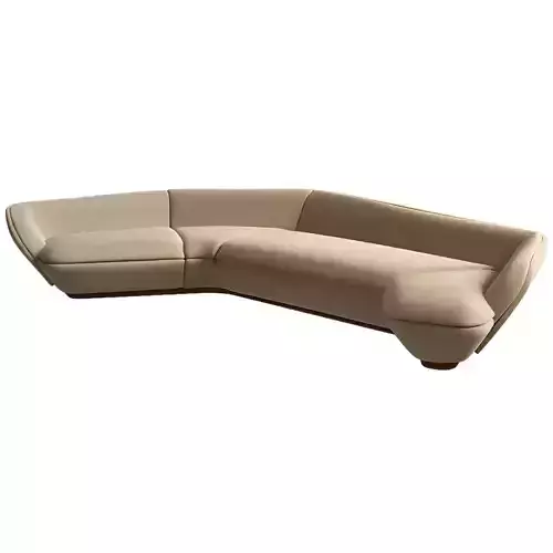 Modern Plush Green Sofa 3D Model 