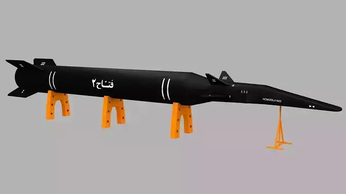 Fattah-02 Hypersonic Missile Low-poly 3D model