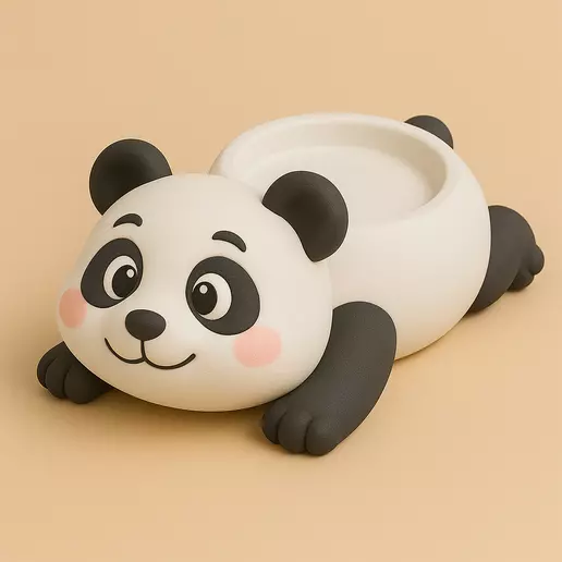 Cute Panda Planter STL Cartoon Animal Pot for Plants 3D print model_0
