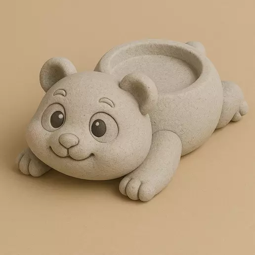 Cute Panda Planter STL Cartoon Animal Pot for Plants 3D print model_1