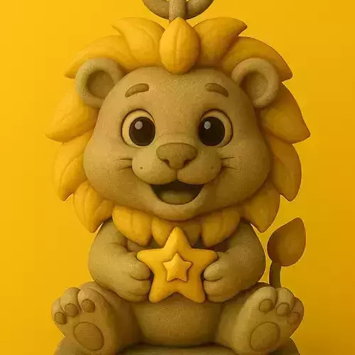 Lion Star Charm  Courage Keeper Keychain