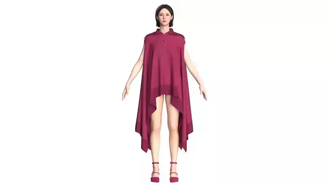 Girls Cape Dress V11