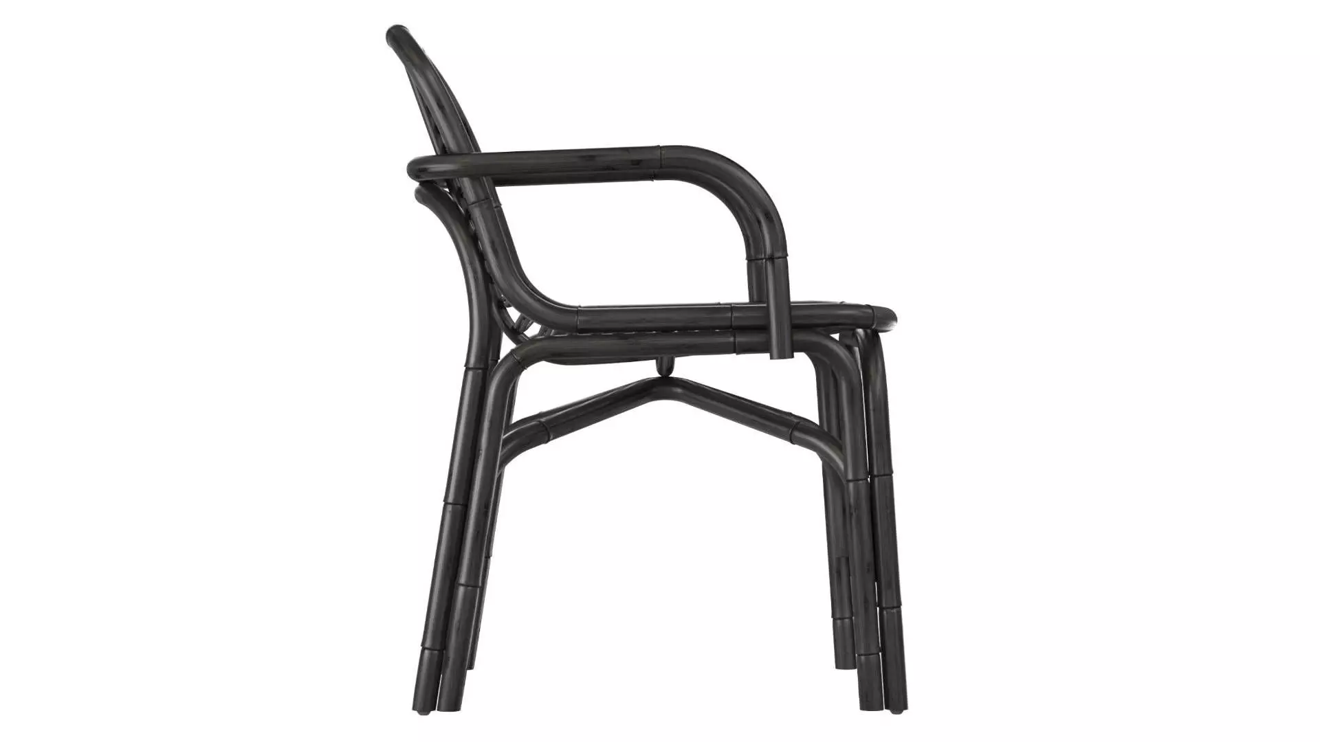 Black Peak armchair INDOOR rattan Cane-line 3D model_1