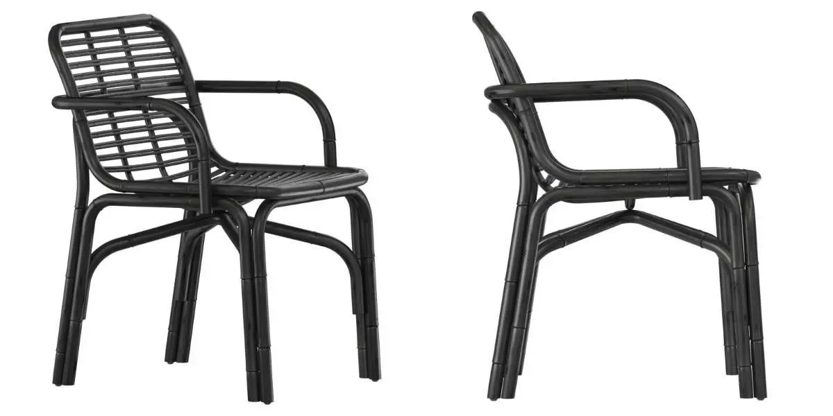 Black Peak armchair INDOOR rattan Cane-line 3D model_9