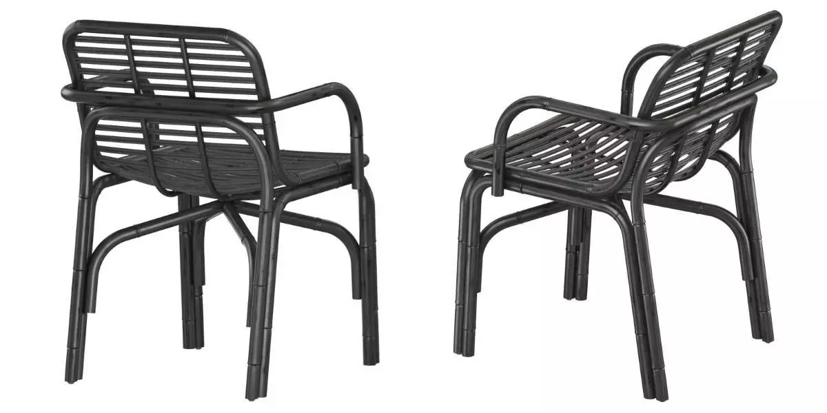 Black Peak armchair INDOOR rattan Cane-line 3D model_10