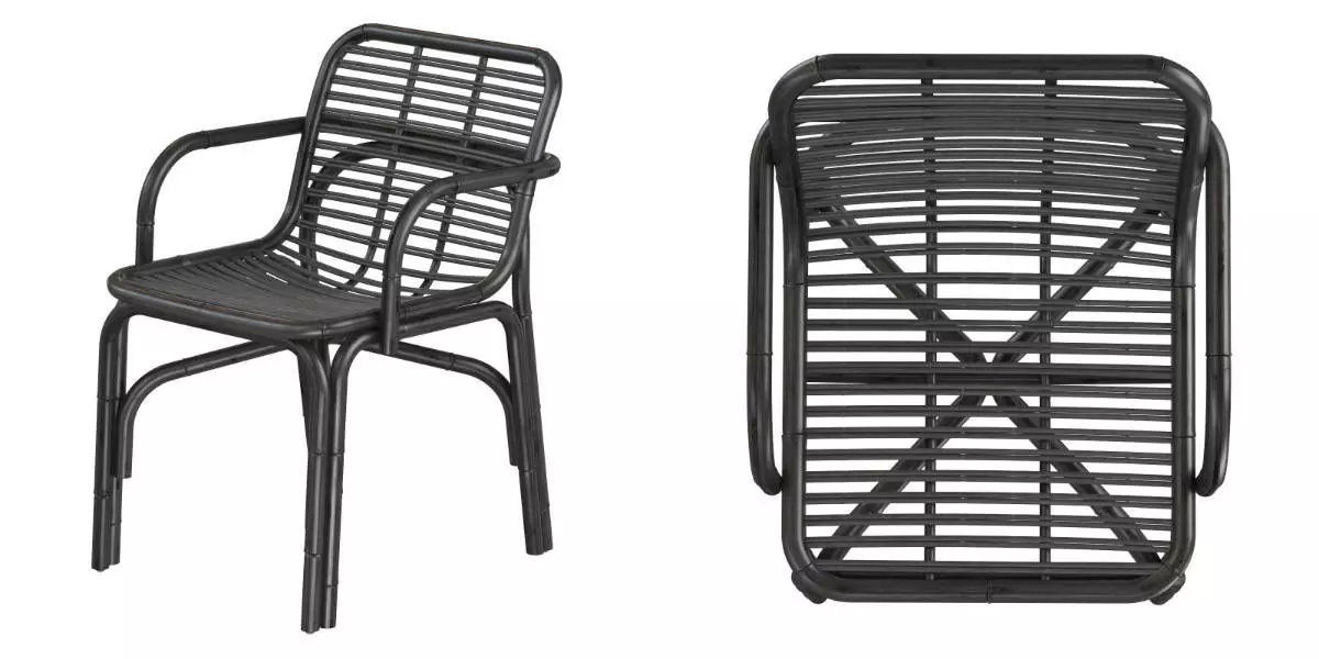 Black Peak armchair INDOOR rattan Cane-line 3D model_11