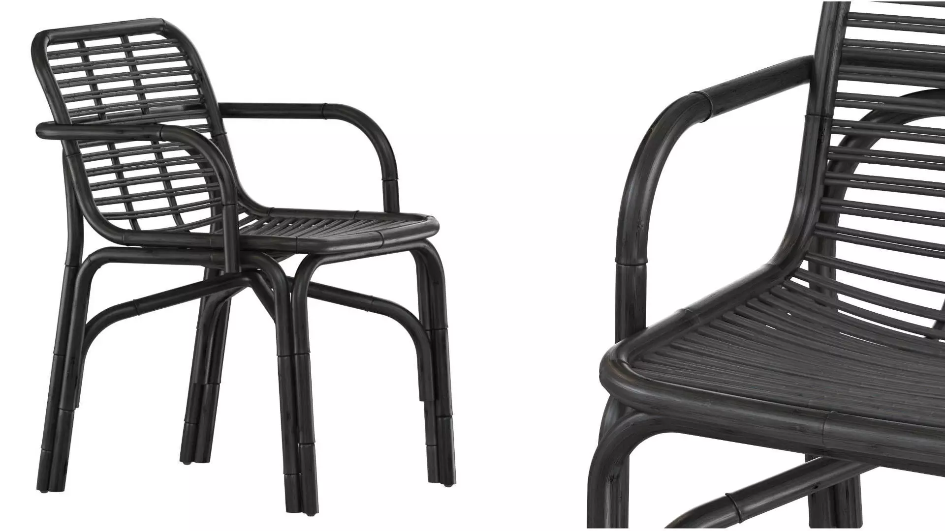 Black Peak armchair INDOOR rattan Cane-line 3D model_0