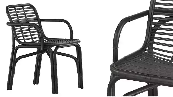 Black Peak armchair INDOOR rattan Cane-line 3D model