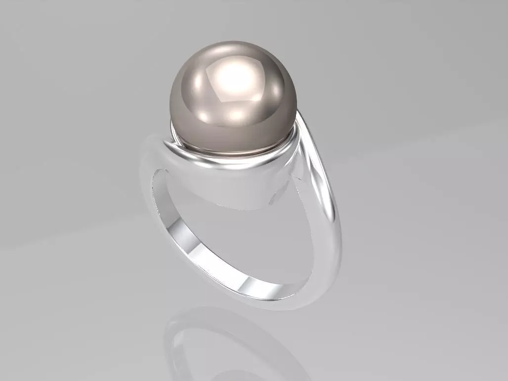 Pearl ring 3D print model_1