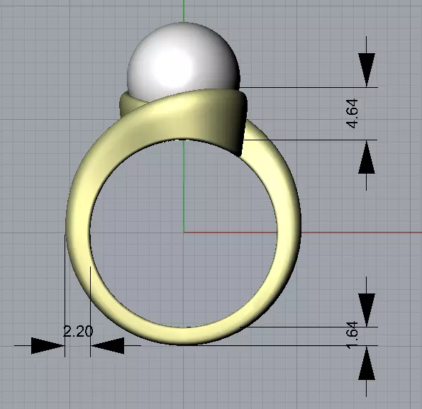Pearl ring 3D print model_4