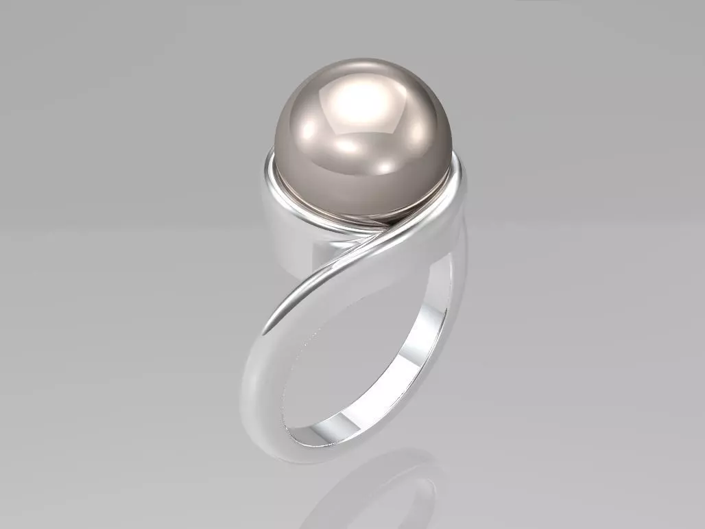 Pearl ring 3D print model_0