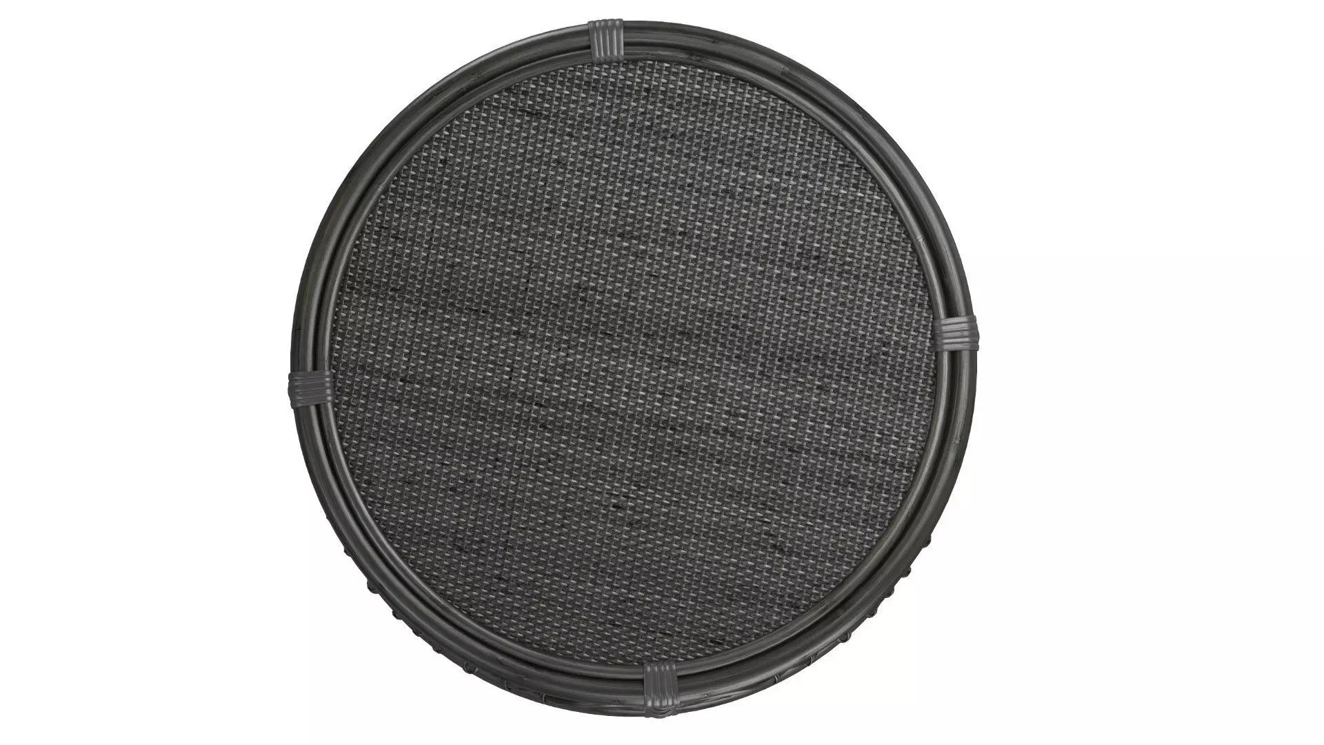 Black Bamboo Round table with rattan tabletop 3D model_6