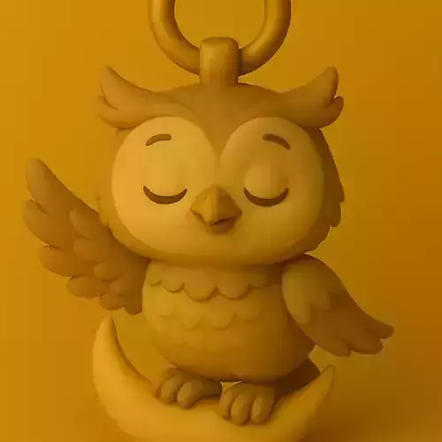 Moonlit Owl Charm 3D print model