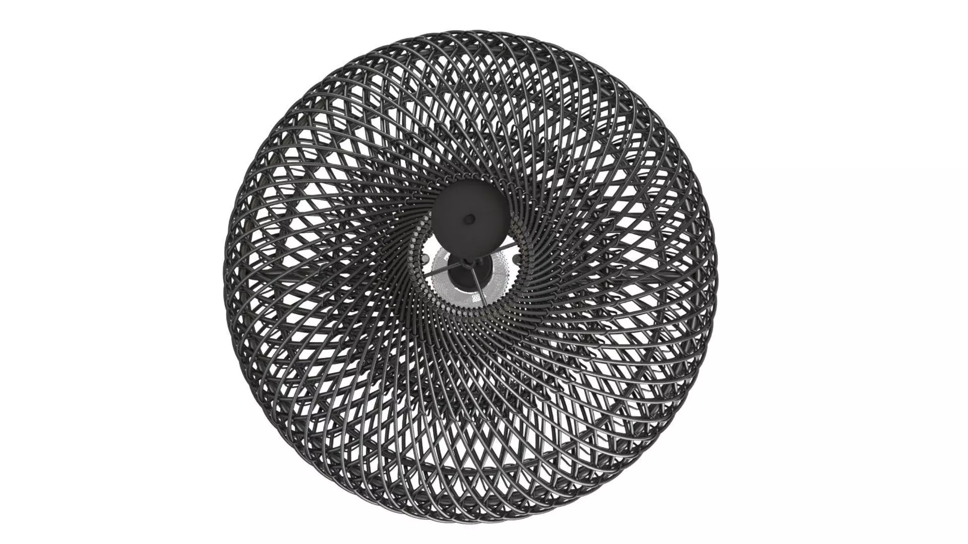 Pasadena Rattan Ceiling Tulip Skirt Black Lamp 3D model_5