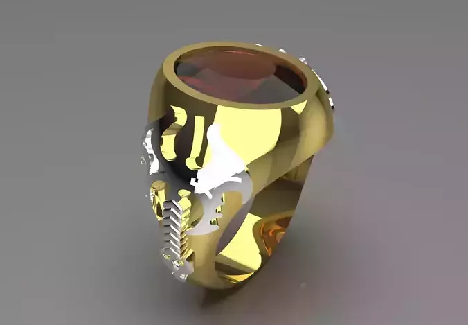 Man Knights Axe Ring mr0231 3D print model