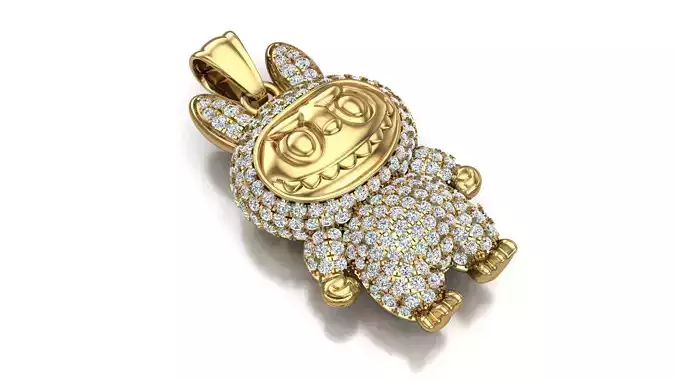 Labubu cute diamond pendant