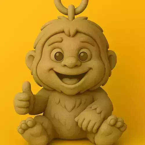 Chill Yeti  Thumbs Up Snow Creature Keychain 3D print model