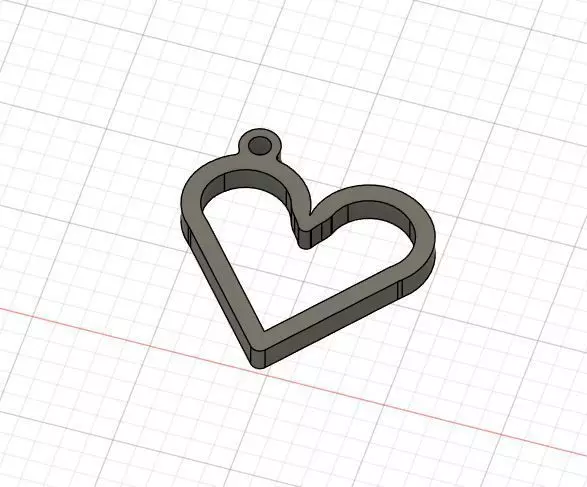 Heart Keychain 3D print model_0