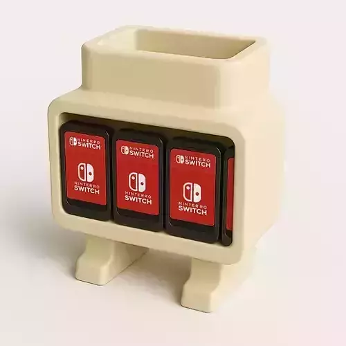 Cute Robot Switch Game Card Holder  3D Print STL 3D print model