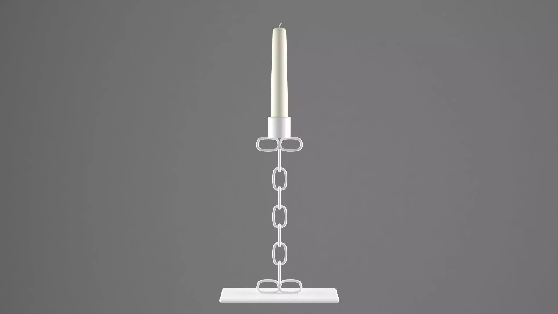 Chain I Candleholder White Color 3D model_0