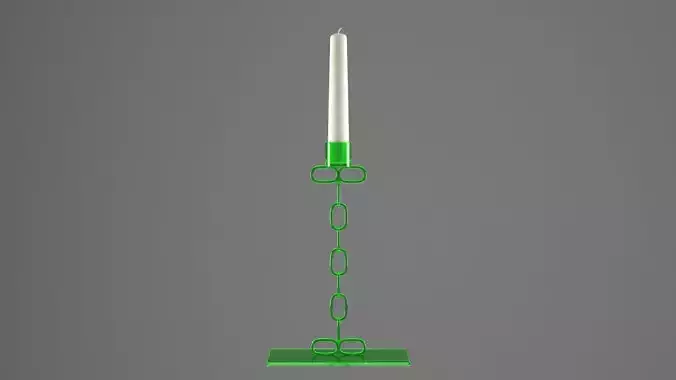 Chain I Candleholder Green Glass Color