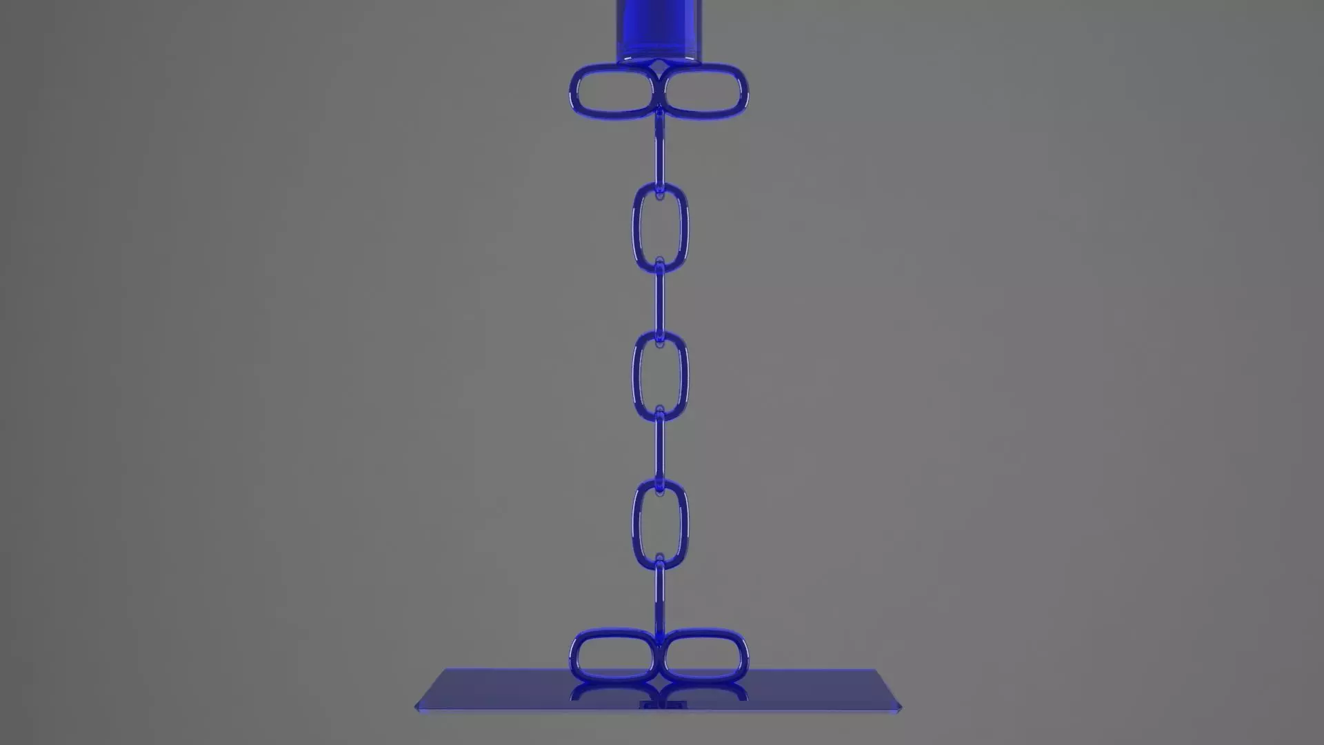 Chain I Candleholder Blue Glass Color 3D model_4