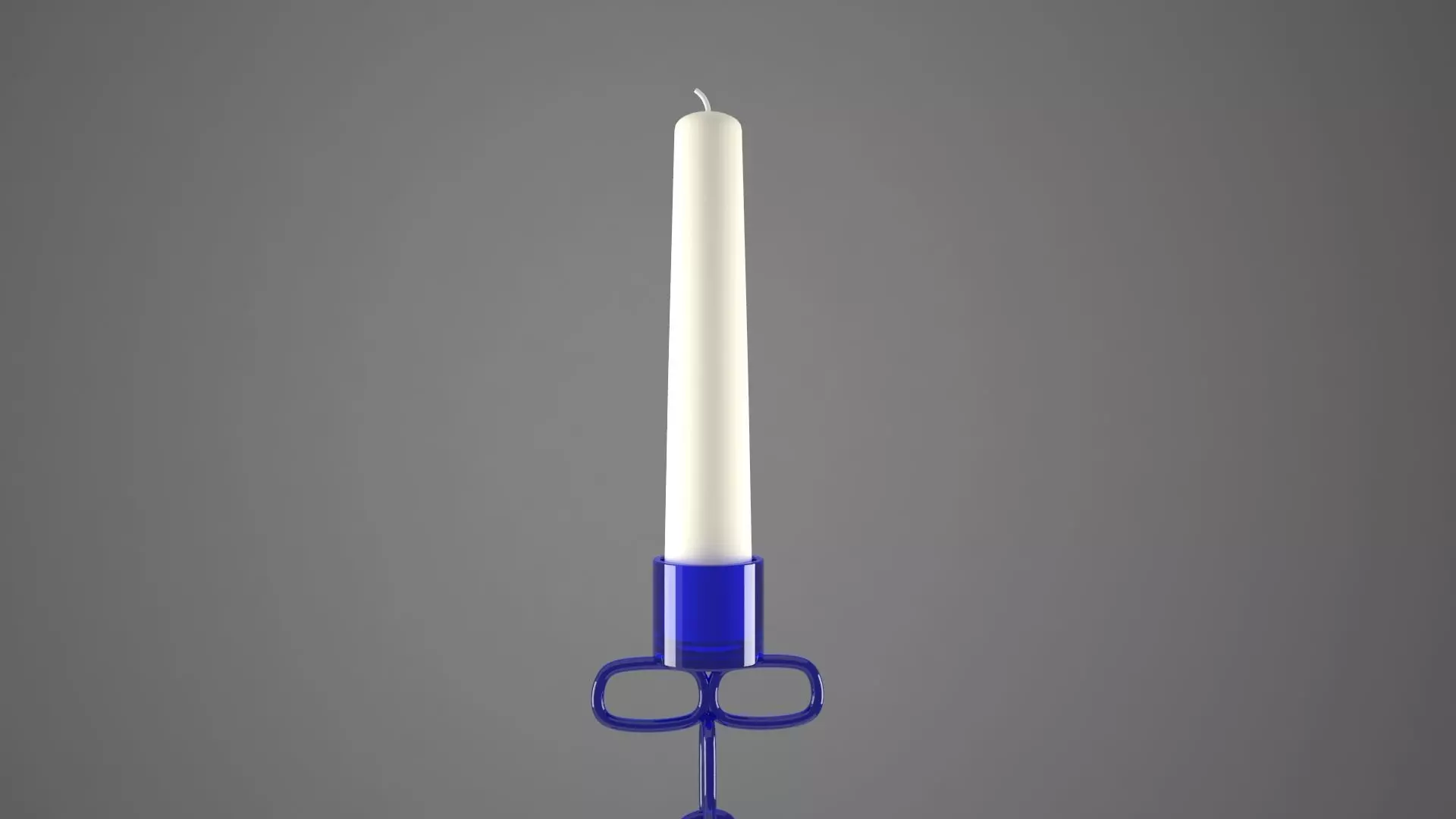Chain I Candleholder Blue Glass Color 3D model_3
