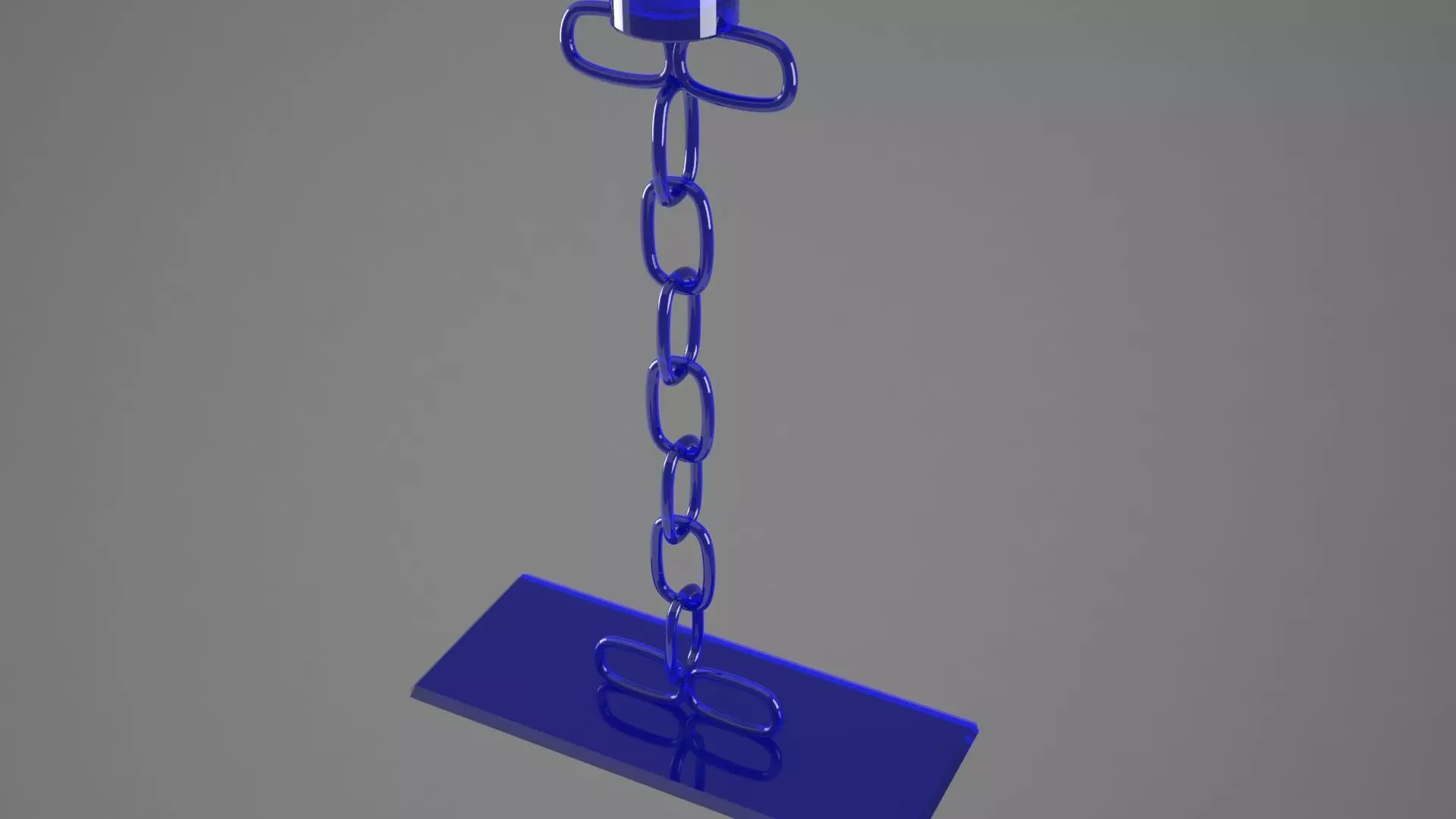 Chain I Candleholder Blue Glass Color 3D model_2