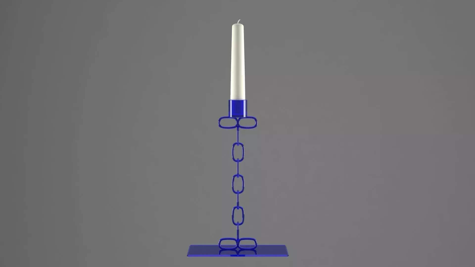 Chain I Candleholder Blue Glass Color 3D model_0
