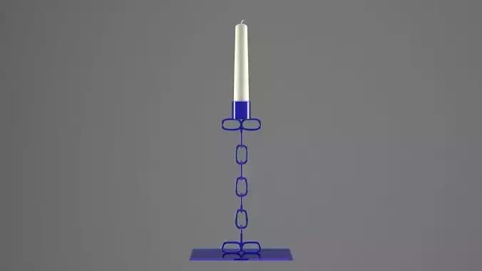 Chain I Candleholder Blue Glass Color