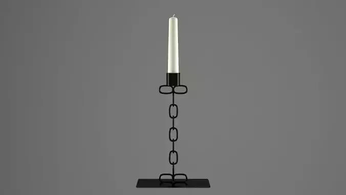 Chain I Candleholder Black Iron