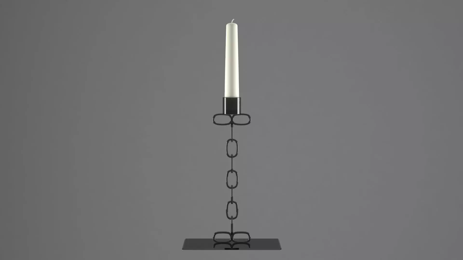 Chain I Candleholder Black Glass Color 3D model_0