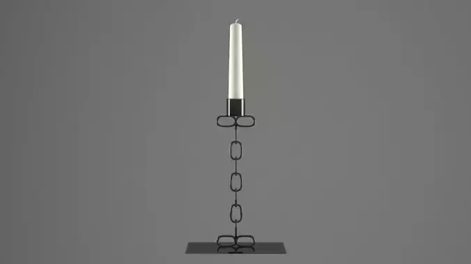 Chain I Candleholder Black Glass Color