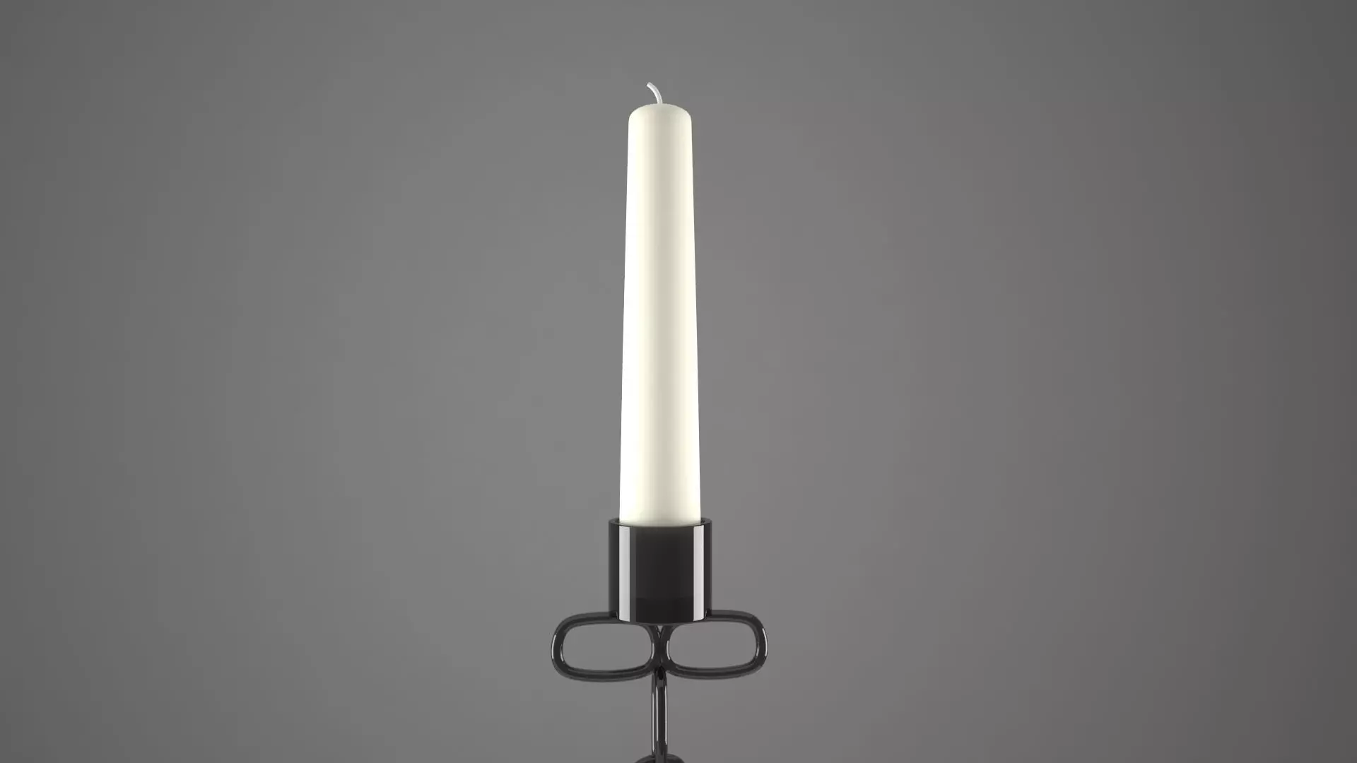 Chain I Candleholder Black Glass Color 3D model_3