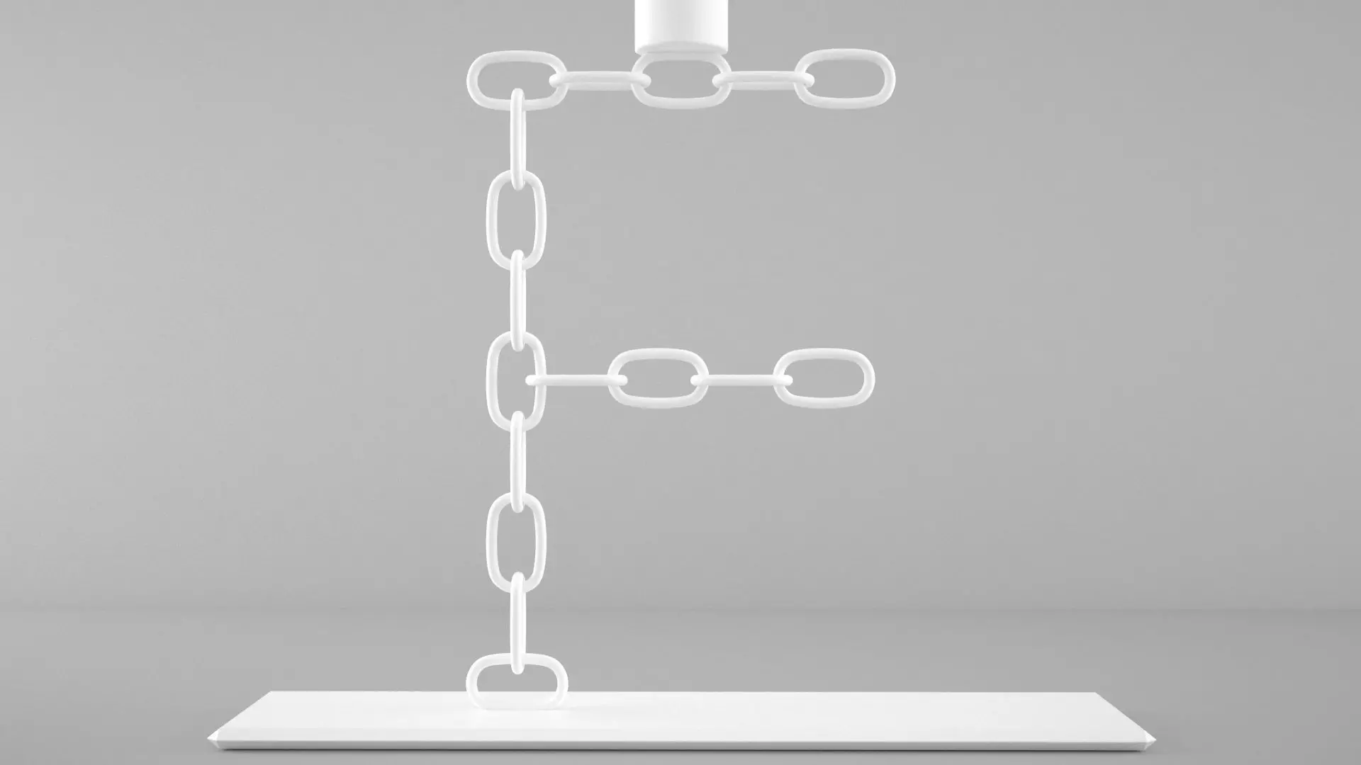Chain F Candleholder White Color 3D model_4