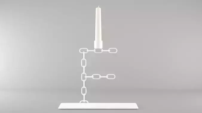 Chain F Candleholder White Color