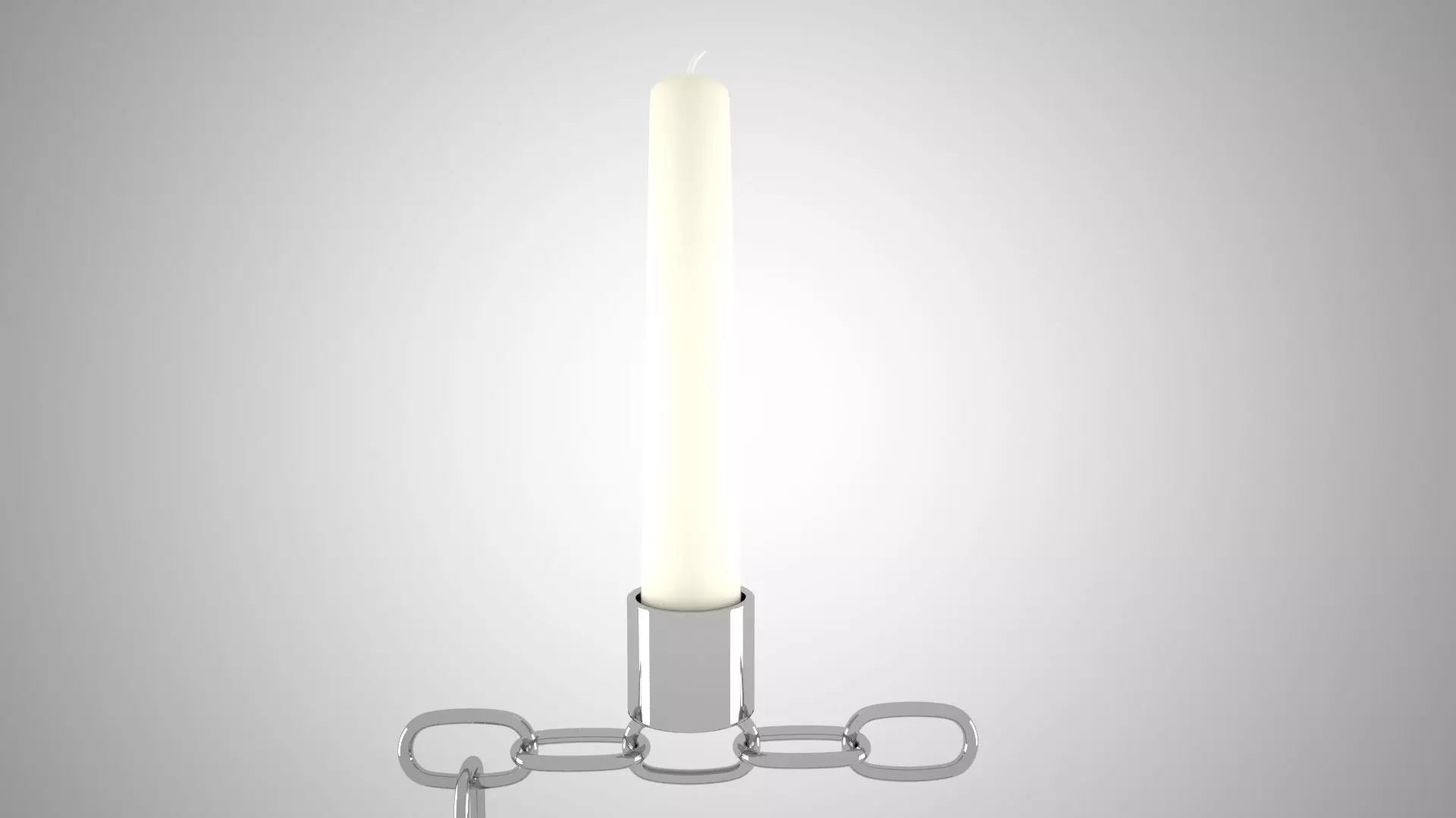 Chain F Candleholder Sliver Color 3D model_3