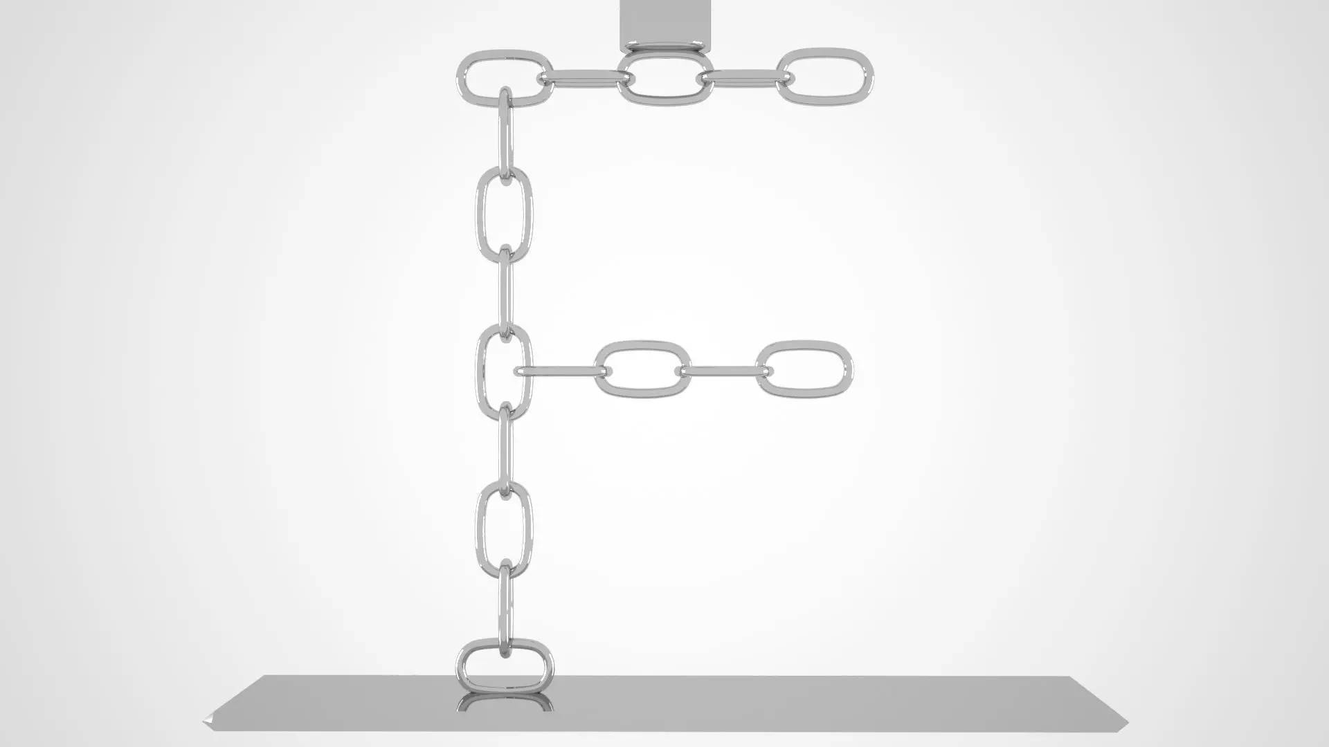 Chain F Candleholder Sliver Color 3D model_4