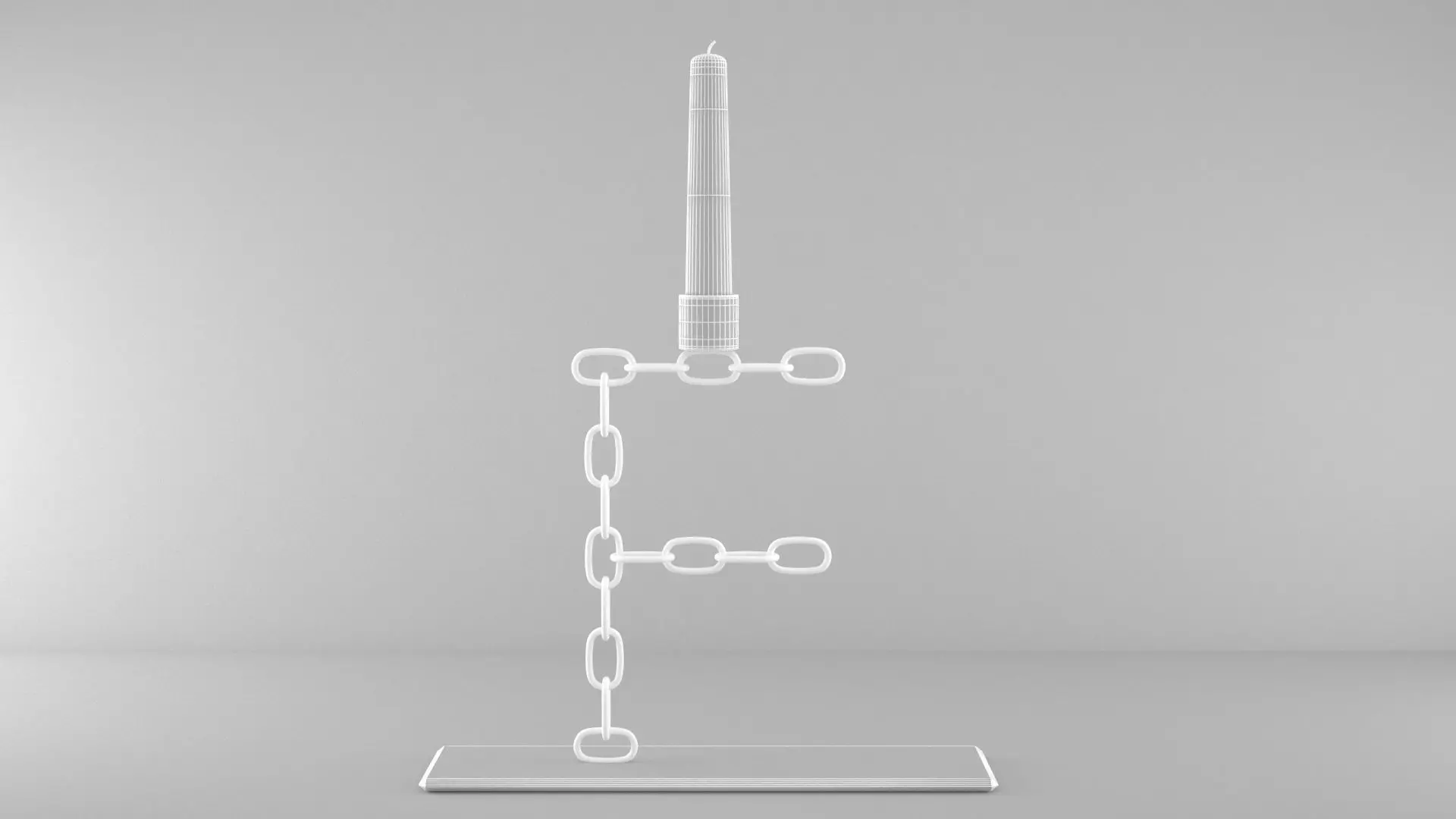 Chain F Candleholder Sliver Color 3D model_5