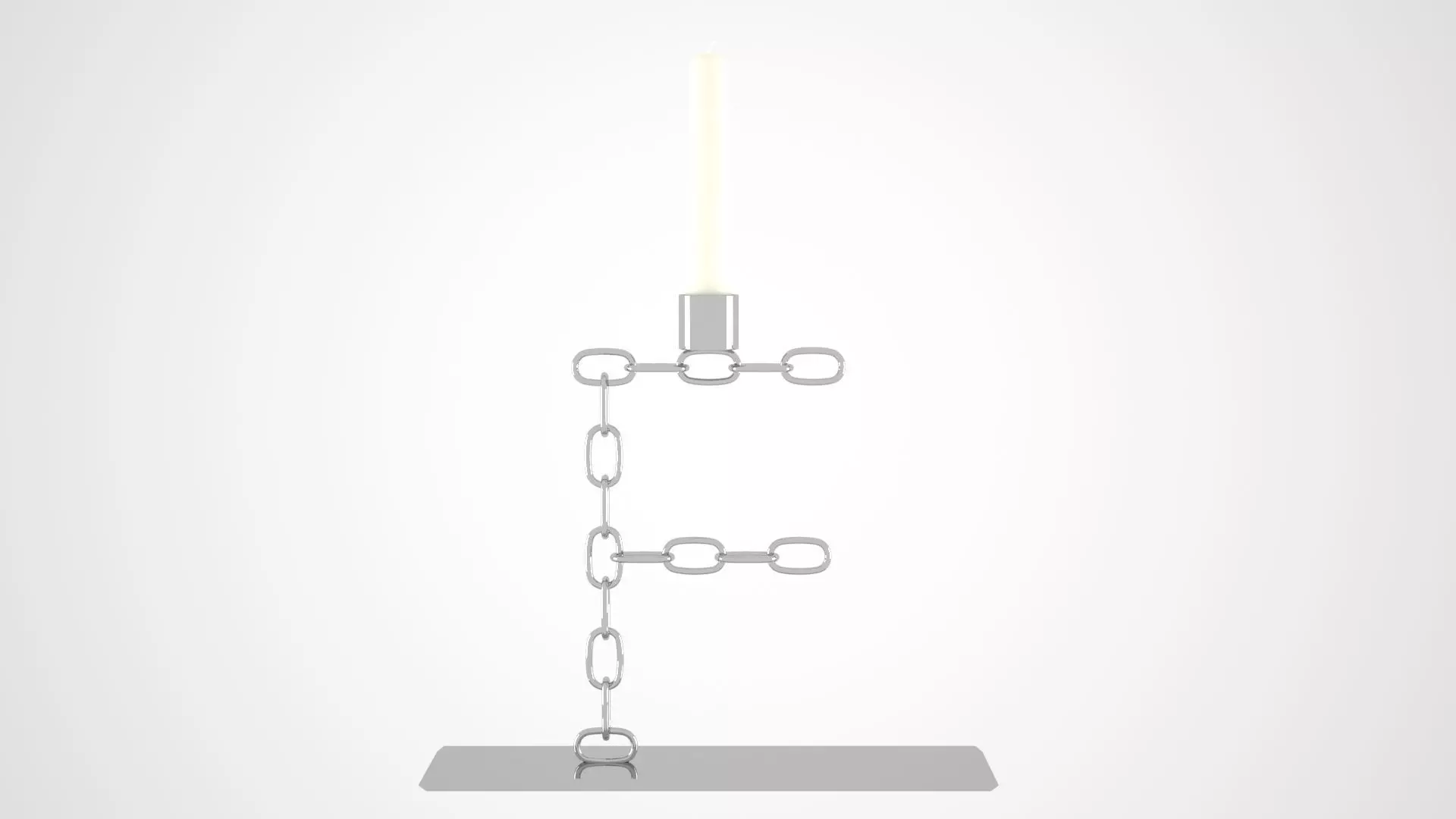 Chain F Candleholder Sliver Color 3D model_0