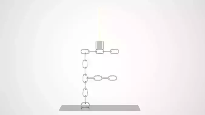 Chain F Candleholder Sliver Color