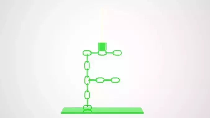 Chain F Candleholder Green Glass Color