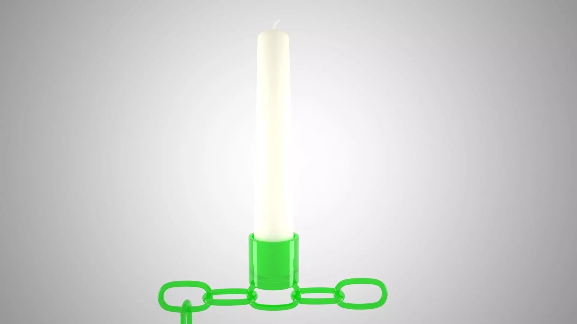 Chain F Candleholder Green Glass Color 3D model_3