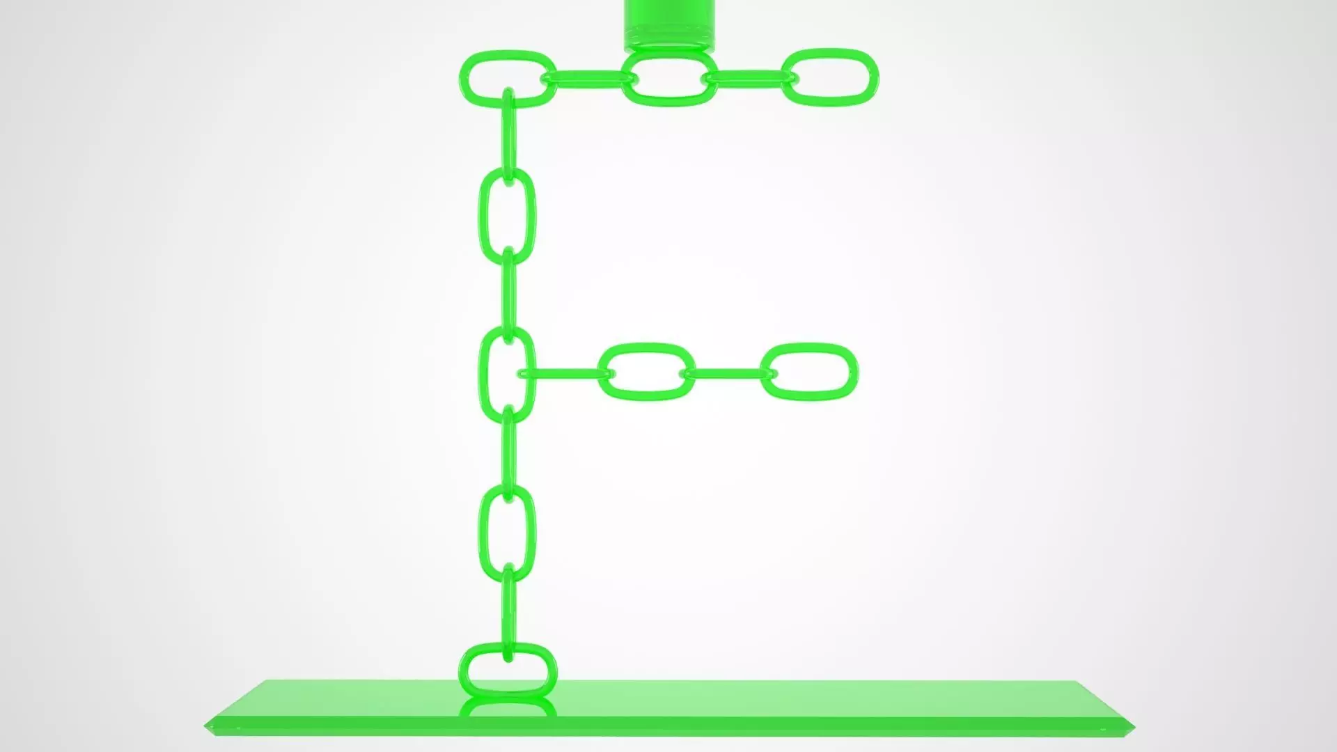Chain F Candleholder Green Glass Color 3D model_4
