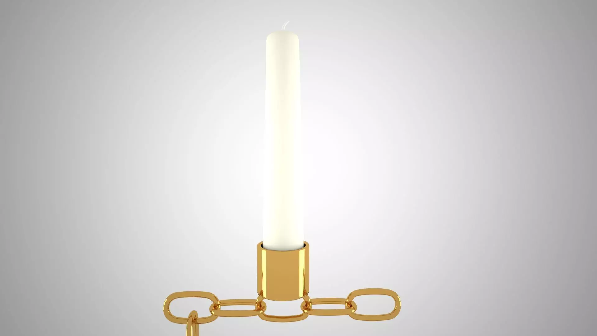 Chain F Candleholder Gold Color 3D model_3